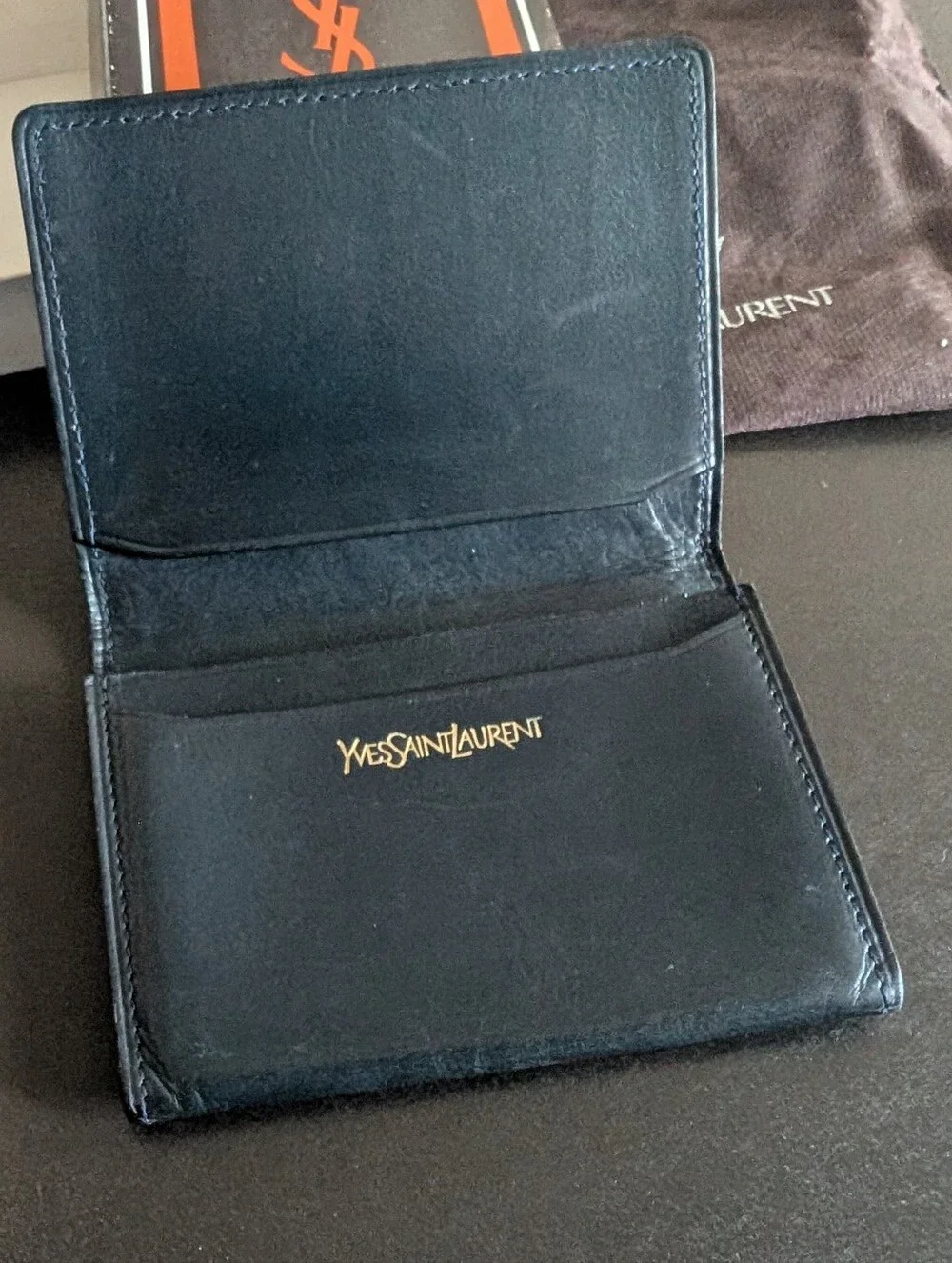 Yves Saint Laurent YSL Vintage Dark Blue Cardholder